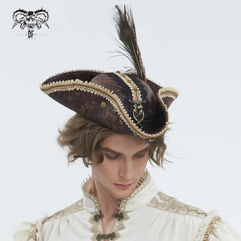 Rainproof Bucket HatsMen's Gothic Skull Lace Hem Hat