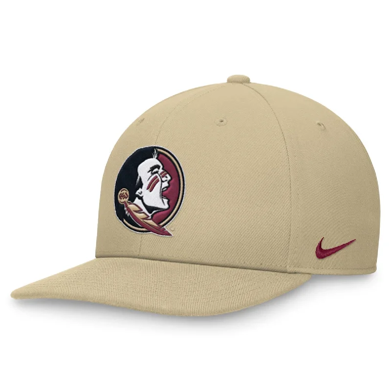 Stylish Trucker CapsNike Seminole Logo Dri-fit Pro Structured Square Bill Adjustable Cap - Vegas Gold