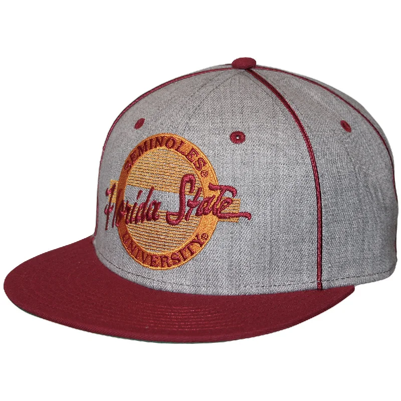 Classic Derby HatsThe Game Men's  Florida State University Seminoles Design Adjustable Snapback Cap - Garnet/Grey