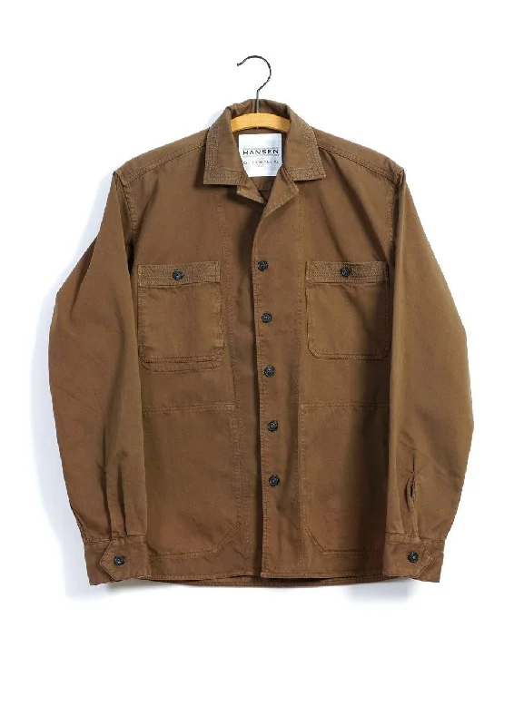 Men's Solid-Color Block Shirts for a Bold StatementSUNNY | Casual Dyed Over-shirt | Nut