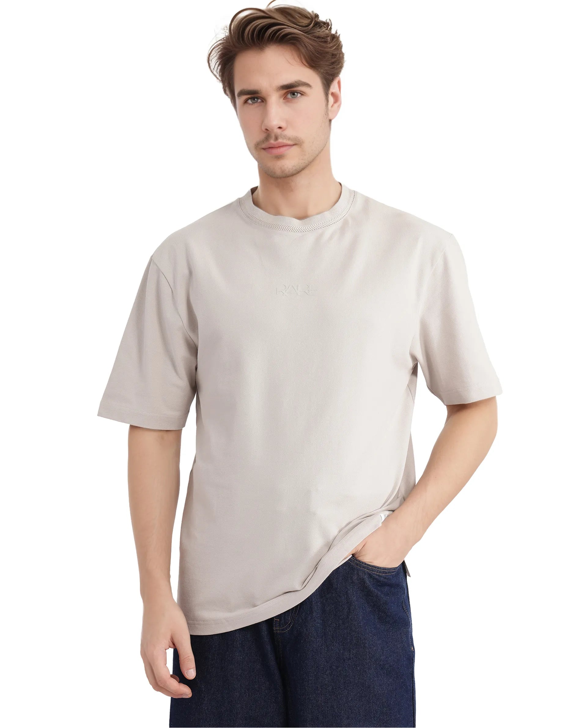 Men's Long-Sleeved ShirtsRare Rabbit Men's Heros-2 Beige Cotton Lycra Fabric Short Sleeve Crew Neck Oversized Fit Plain T-Shirt Men's Long-Sleeved ShirtsRare Rabbit Men's Heros-2 Beige Cotton Lycra Fabric Short Sleeve Crew Neck Oversized Fit Plain T-Shirt
