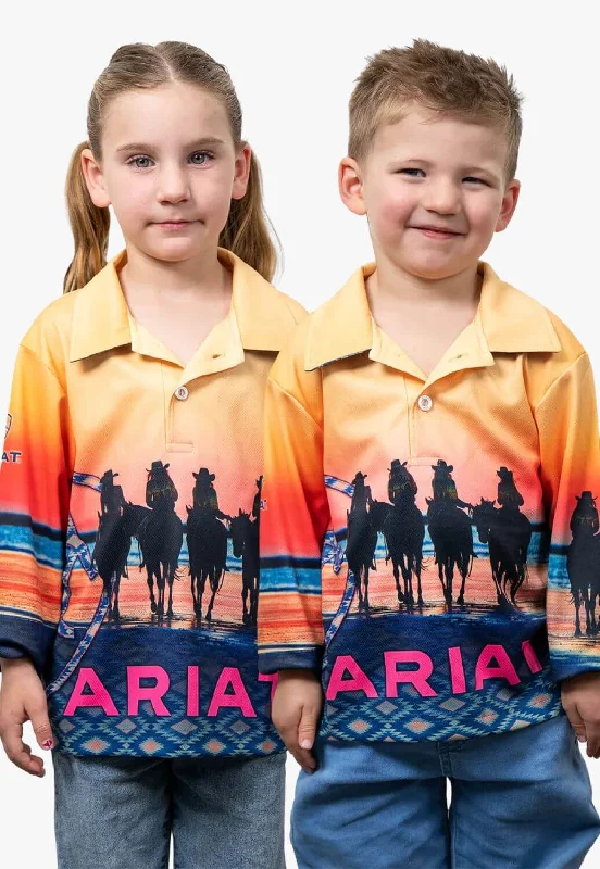 Men's Golf Shirts for On-Course StyleAriat Kids Coastal Cowgirl Fishing Shirt
