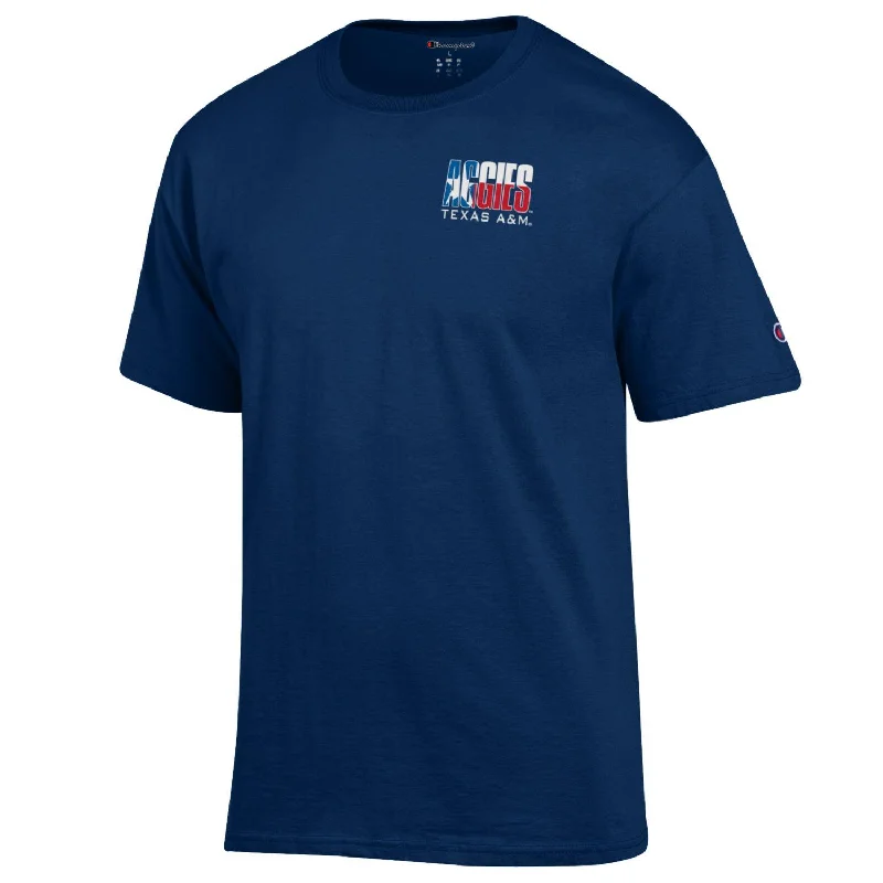Men's Shirts for Outdoor ActivitiesNavy Texas Flag Aggies Tee