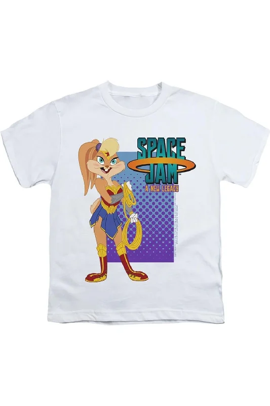 Men's Shirts for Beach OutingsSpace Jam 2 Lola Wonder Woman Short Sleeve Youth Tee / T-Shirt