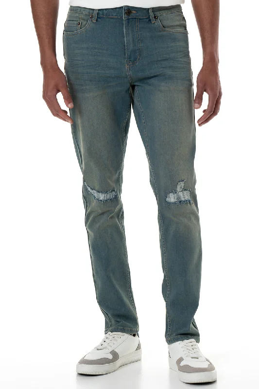Inexpensive Rip and Tear Men's JeansRf02 Ripped Skinny Jeans _ 156187 _ Light Wash