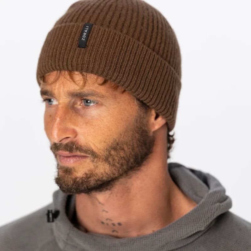 Big Size Fedora HatsMens Merino Beanie Brown