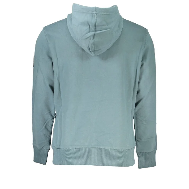 Men's Sweaters with Straight-Cut ShapesCalvin Klein Chic Green Hooded Cotton Men's Sweatshirt