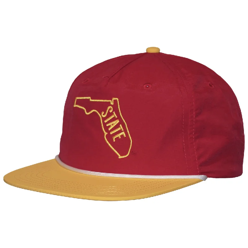 Gentlemen's Bowler HatsLegacy Vault State of Florida Design Adjustable Lightweight Snapback Cap - Cardinal/Gold