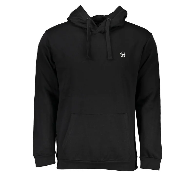 Men's Sweaters with Built-In ScarvesSergio Tacchini Black Cotton Men's Sweater