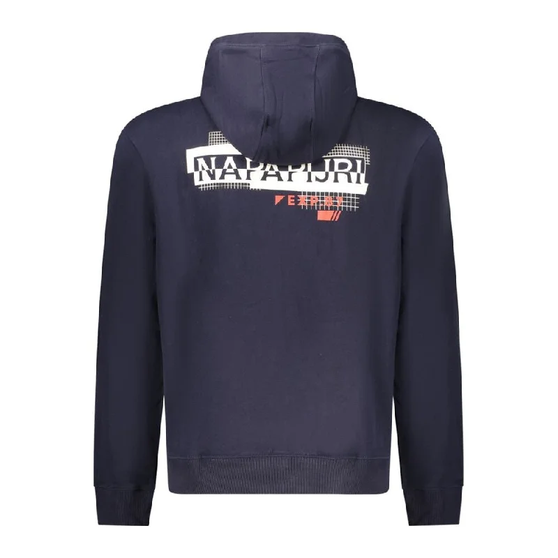 Versatile Men's Zip-Up SweatersNapapijri Blue Cotton Men's Sweater