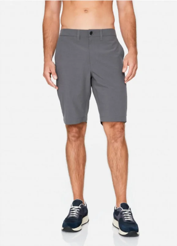 Office-Appropriate Men's Dress ShortsMomentum Hybrid Short In Charcoal