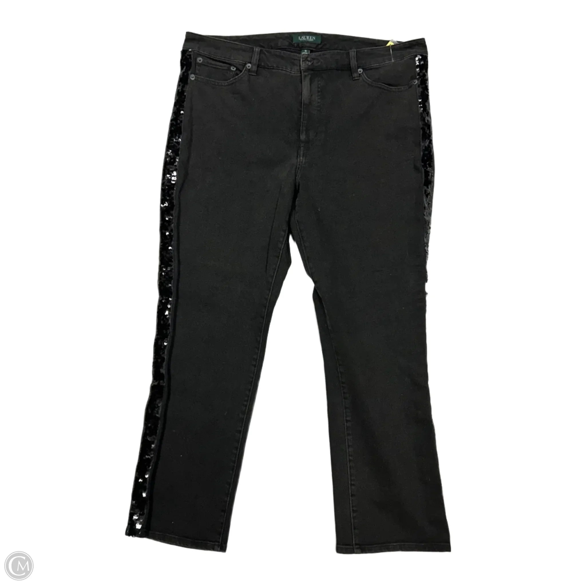 Comfortable Men's JeansJeans Skinny By Lauren By Ralph Lauren In Black Denim, Size: 16