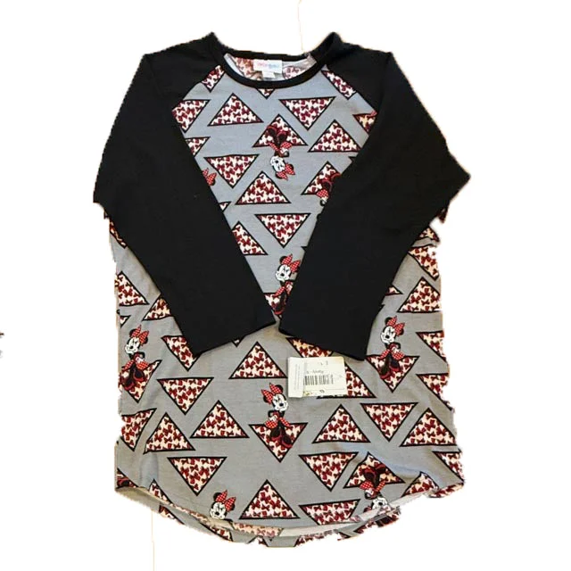 Men's Cufflink-Ready Shirts for Formal EventsLularoe Girls Gray | Black Pizza Minnie Long Sleeve Shirt