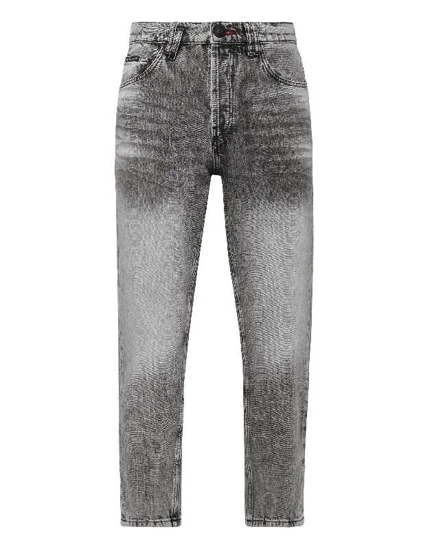 Dark Wash Men's JeansDenim Trousers Carrot Fit Iconic Plein