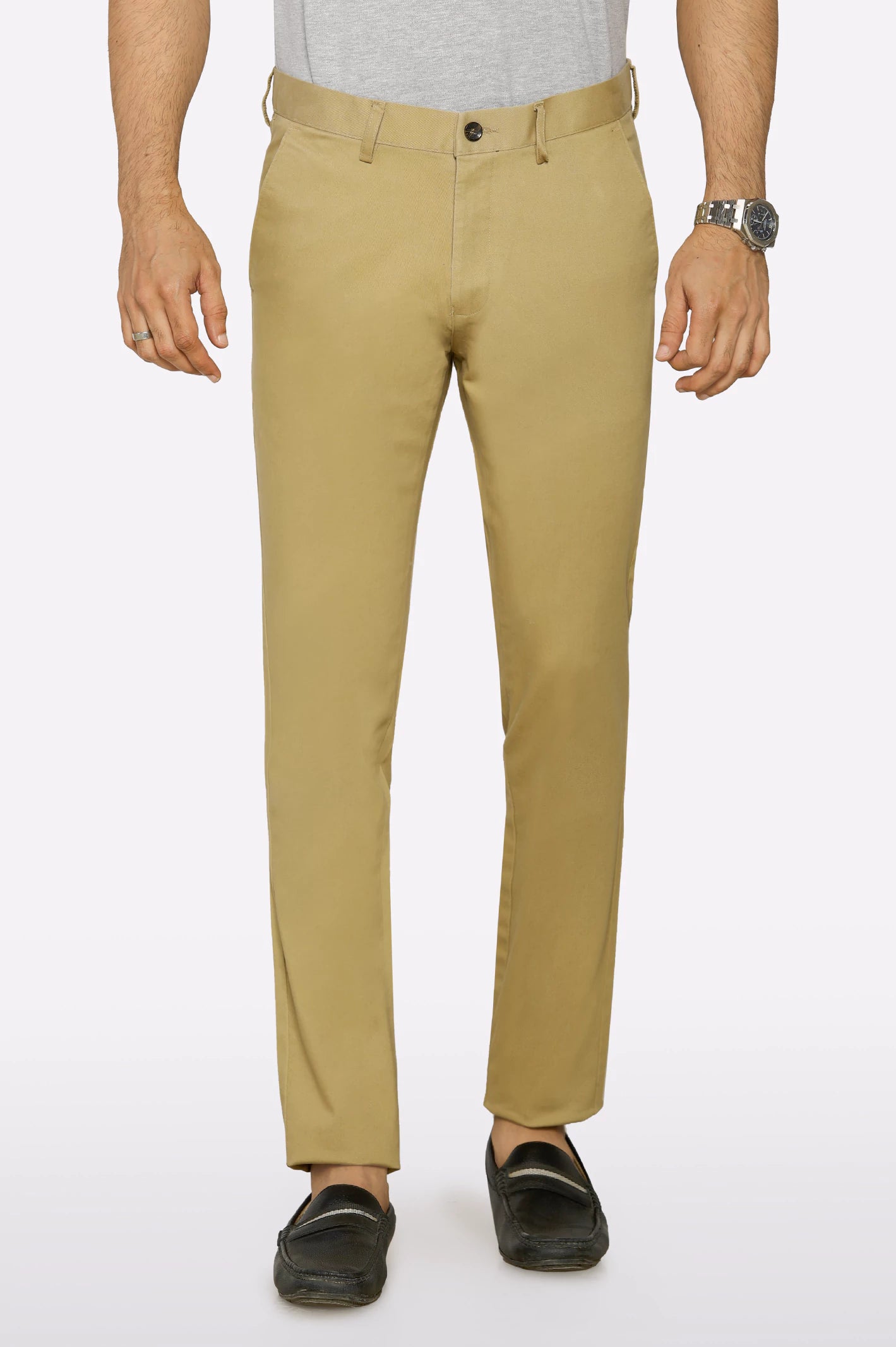 Cool Men's JeansKhaki Smart Fit Cotton Chino