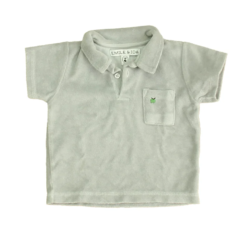 Men's Shirts with Striped PatternsEmile & Ida Boys Gray Polo Shirt