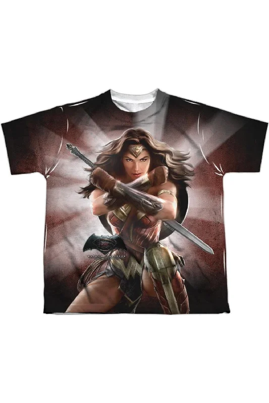 Men's Shirts with Pocket SquaresBatman V Superman Wonder Woman Light Short Sleeve Youth Poly Crew Tee / T-Shirt