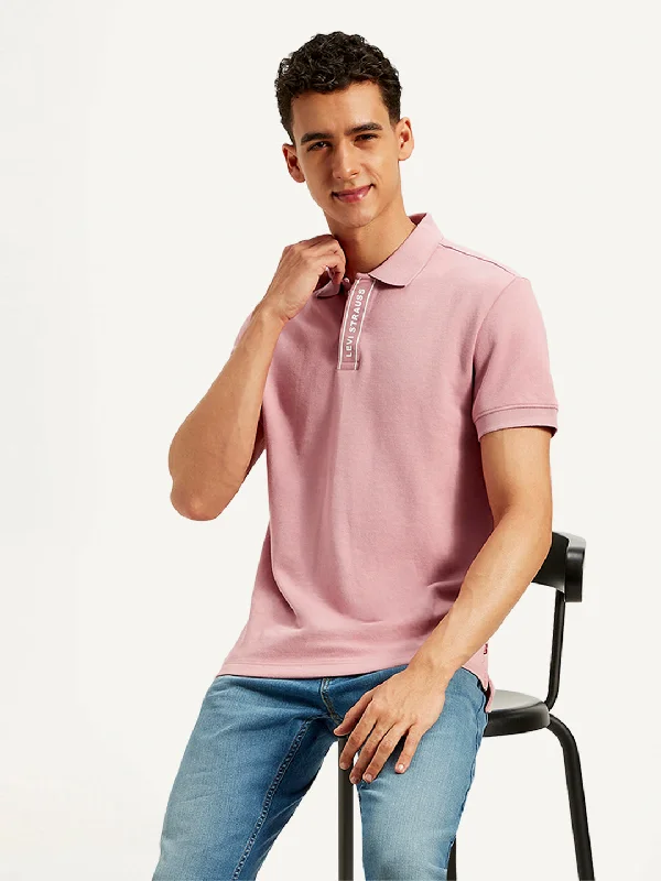 Men's Shirts with Elastic WaistbandsMen's Solid Slim Fit Polo T-Shirt