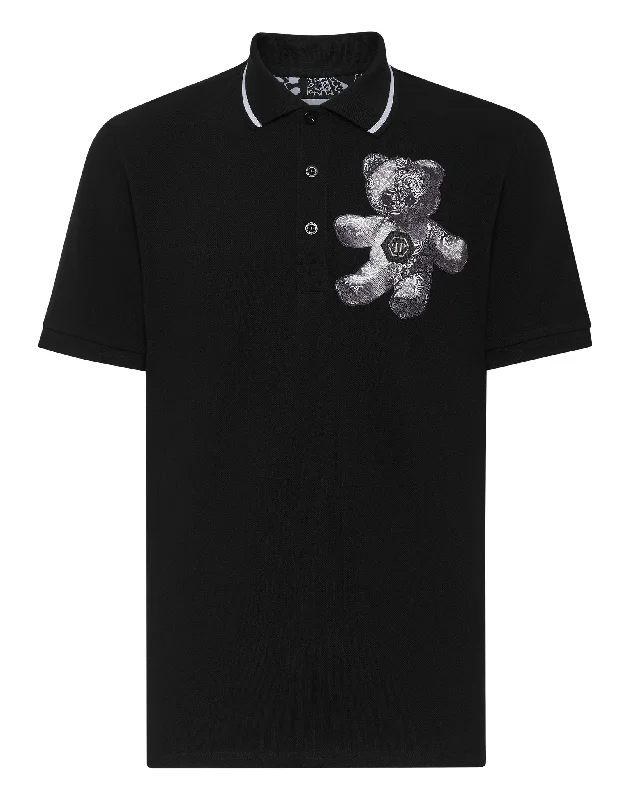 Men's Shirts with Elastic WaistbandsSlim Fit Polo shirt SS Paisley Teddy Bear