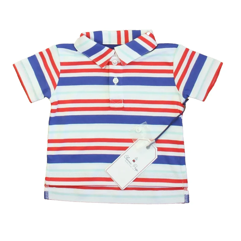 Elegant Men's Dress ShirtsClassic Prep Boys Bittersweet Multistripe Polo Shirt Size: 6-9 Months