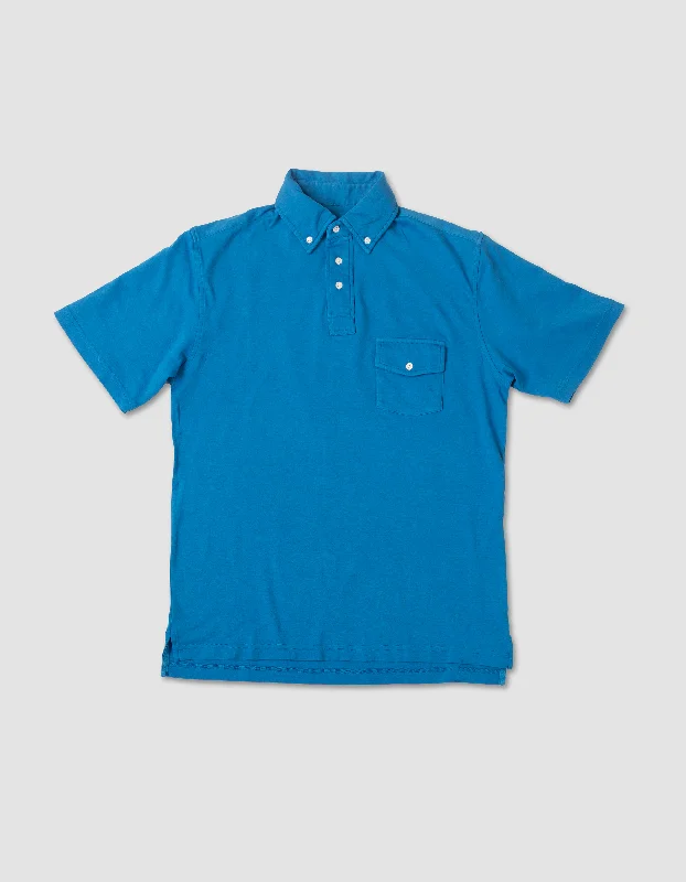 Layered Men's VestsBUTTON DOWN COLLAR POLO SHIRT - BLUE