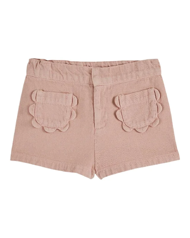Men's Cool Linen Summer ShortsGirl's Flower Pocket Short In Rose Pink