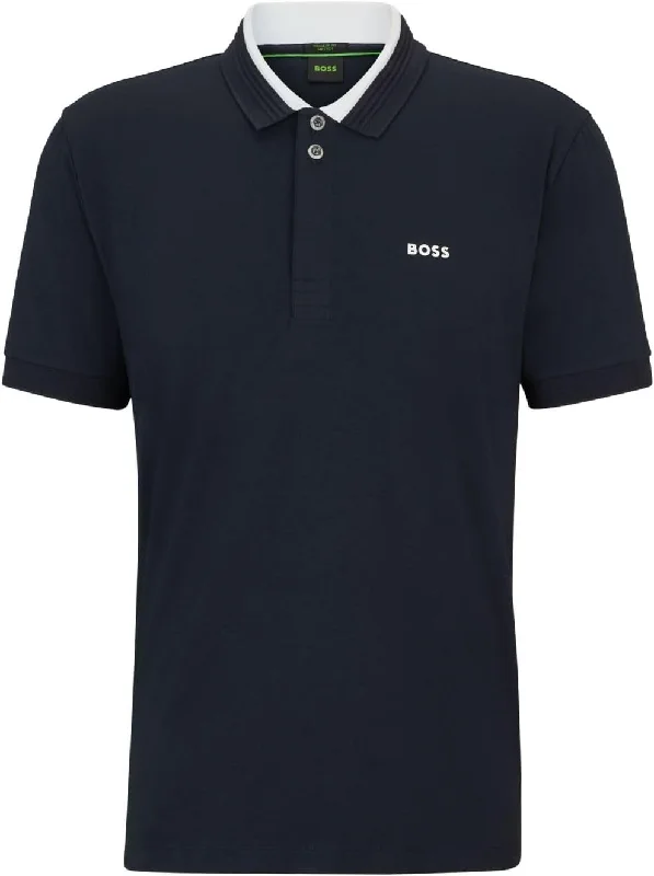 Men's Shirts with Animal PrintsHugo Boss Men's Paddy 1 Polo Shirt w/ White Collar, Navy