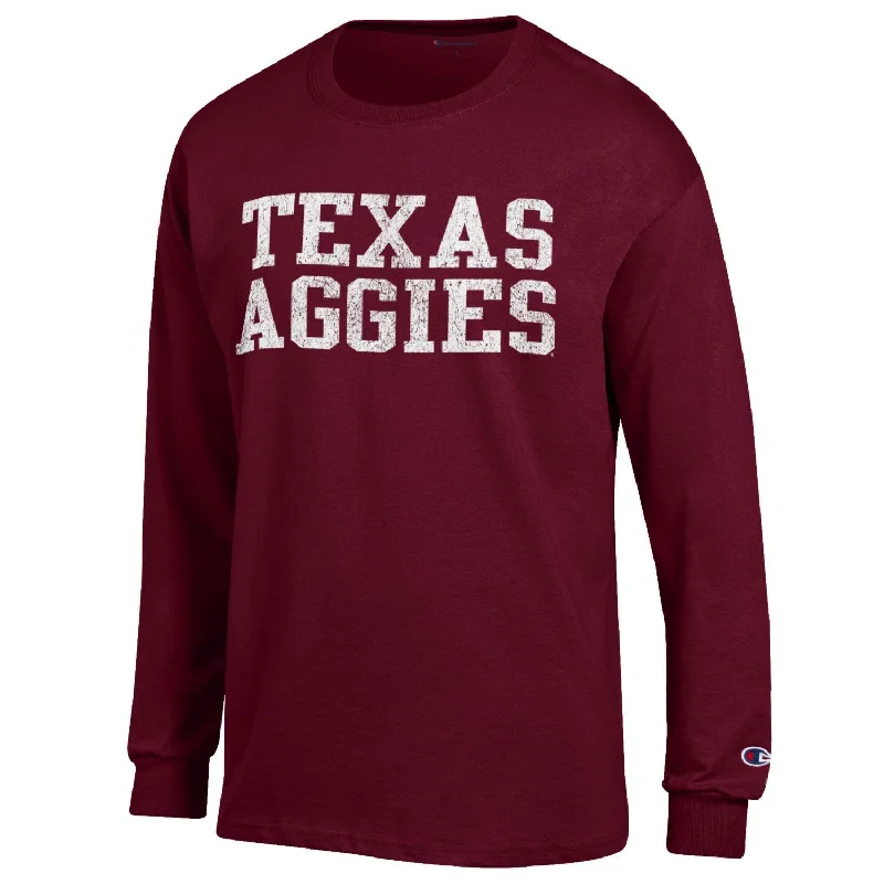 Men's Shirts for CampingChampion Texas Aggies Maroon Long Sleeved Tee