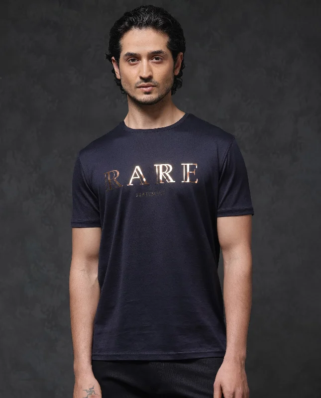 Men's Dressy Shirts for Formal EventsRare Rabbit Mens Echon Navy Mercerised Cotton Short Sleeve Graphic Print T-Shirt Men's Dressy Shirts for Formal EventsRare Rabbit Mens Echon Navy Mercerised Cotton Short Sleeve Graphic Print T-Shirt