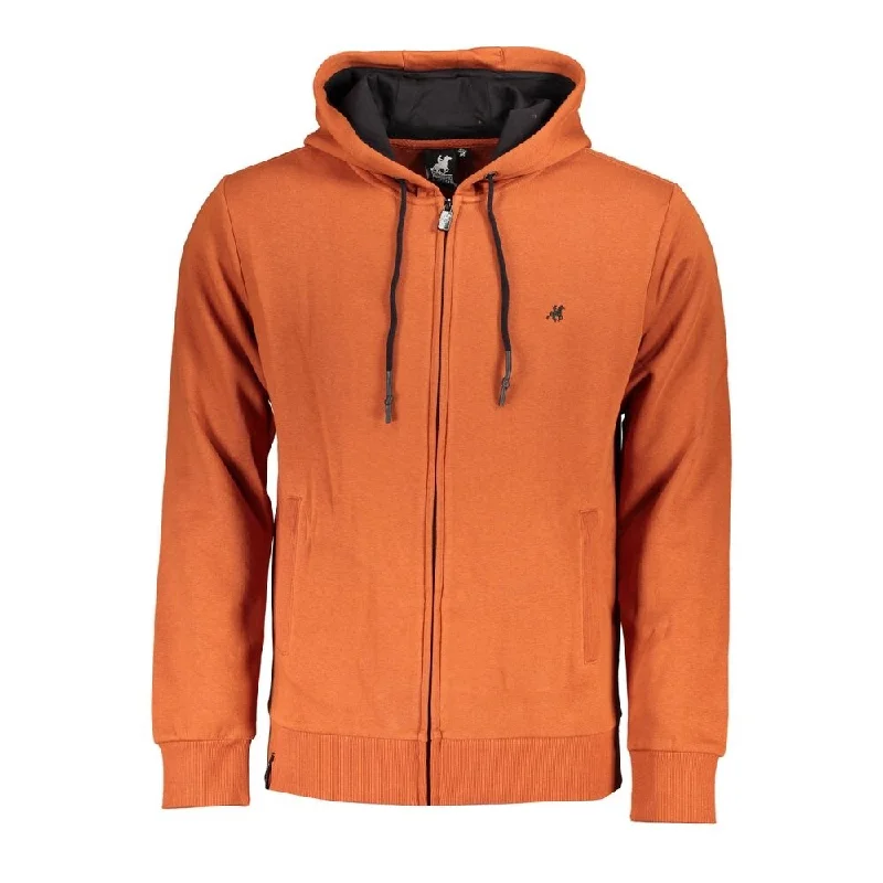 Comfortable Men's Cotton SweatersU.S. Grand Polo Bronze Hooded Sweatshirt with Embroidered Men's Logo