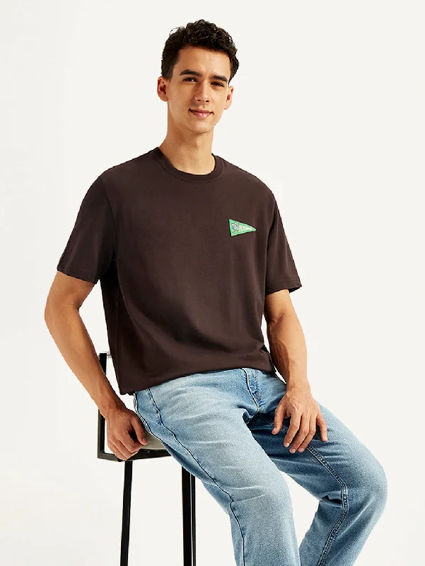 Men's Shirts with Velcro ClosuresMen's Solid Crew Neck T-shirt