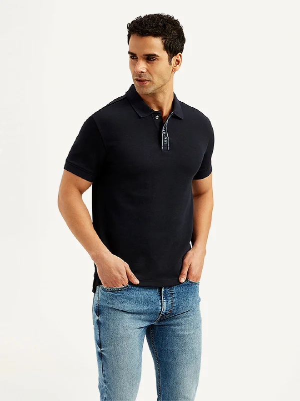Men's Shirts with Embellished CollarsMen's Solid Slim Fit Polo T-Shirt