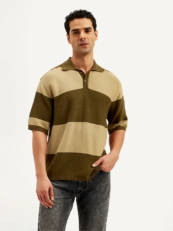 Men's Shirts with Hook-and-Loop ClosuresMen's Colorblock Loose Fit Polo T-Shirt