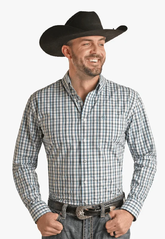Casual Men's Button-Down ShirtsPanhandle Mens Plaid Long Sleeve Shirt