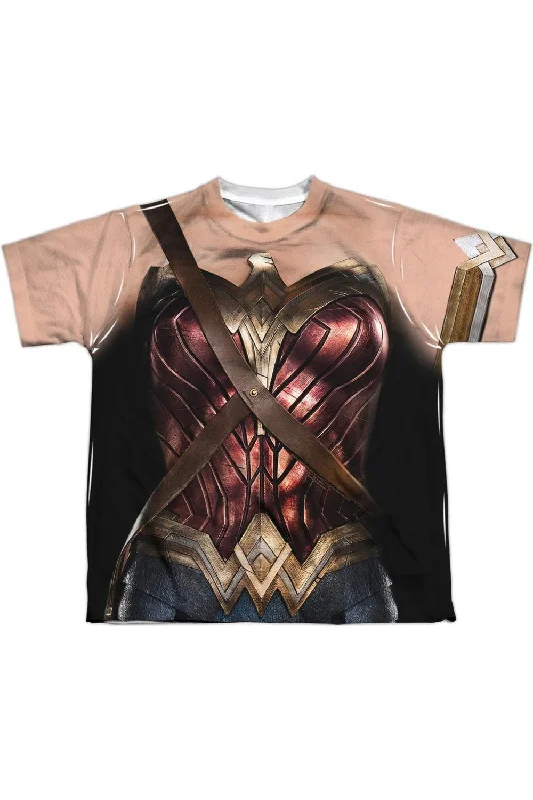 Layered Men's VestsJustice League Movie Wonder Woman Uniform Short Sleeve Youth Poly Crew Tee / T-Shirt