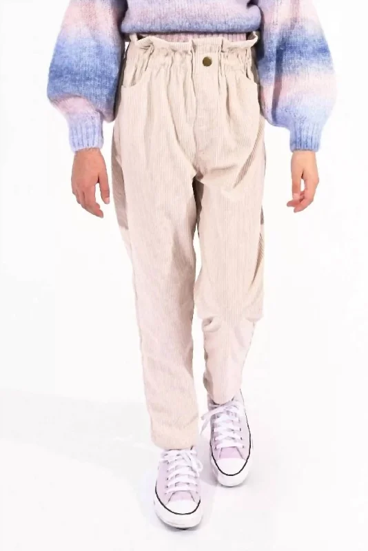 Robust Men's Denim ShortsGirl Paper Bag Corduroy Pant In Beige