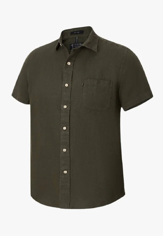 Lightweight Men's Poplin ShirtsPilbara Mens Linen Short Sleeve Shirt