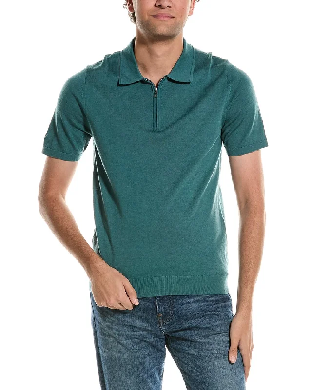 Men's Shirts with Belt LoopsReiss Maxwell Merino Wool 1/2-Zip Polo Shirt
