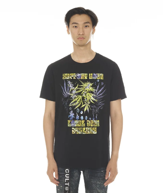 Men's Shirts with Mandarin CollarsSHORT SLEEVE CREW NECK TEE "LOCAL DEALER" IN BLACK