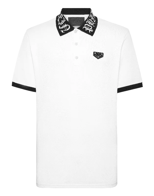 Men's Shirts with Contrast CollarsPique Polo Shirt SS Gothic Plein