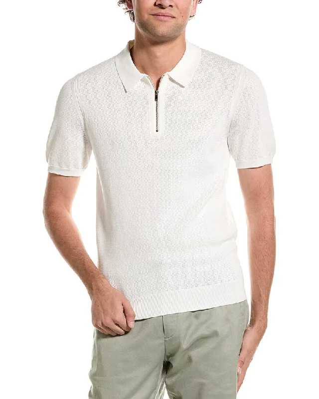 Men's Shirts with Roll-Up SleevesReiss Fizz 1/2-Zip Polo T-Shirt