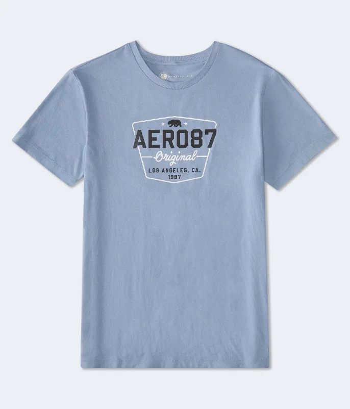 Men's Shirts with Patchwork SleevesAeropostale 87 Bear Graphic Tee