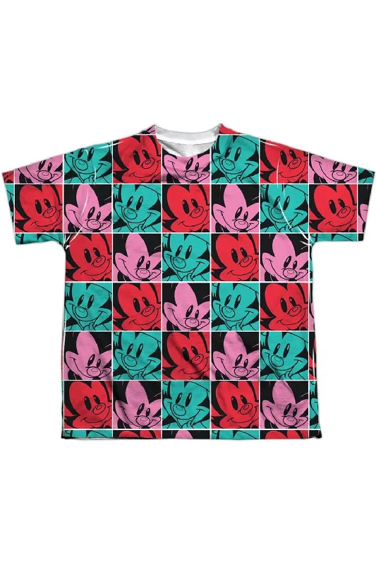 Men's Shirts with Appliquéd SleevesAnimaniacs Squares Short Sleeve Youth Poly Crew Tee / T-Shirt