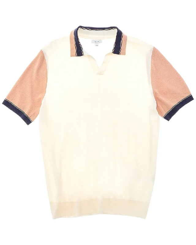 Men's Shirts with Double-Breasted DesignsReiss Kingsford Open Collar Striped Polo Shirt