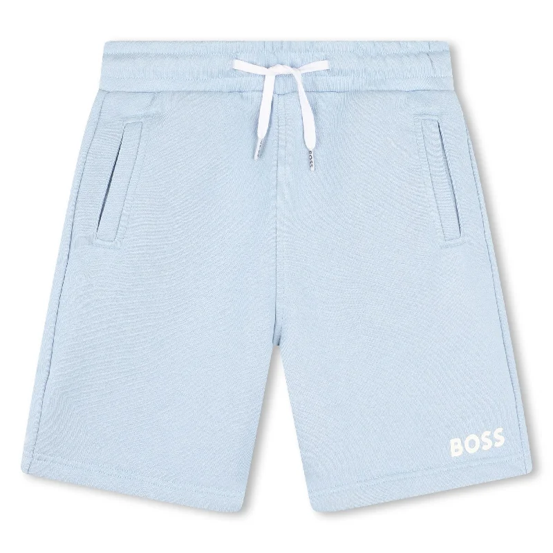 Weather-Adaptive Men's Outdoor and Adventure ShortsLight Blue Logo Sweatshorts