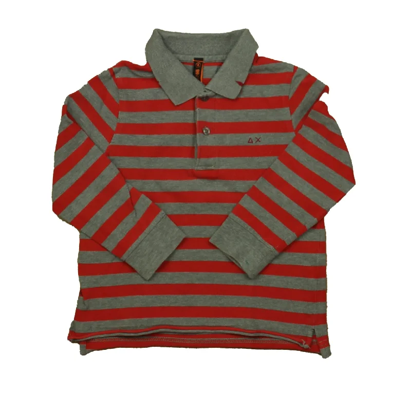 Men's Spread-Collar Shirts for a Bold StatementSun68 Boys Gray | Red Stripe Rugby Shirt