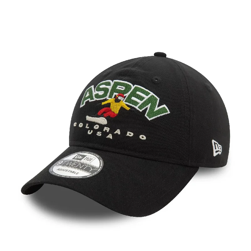 Lightweight Baseball CapsNew Era Washed Aspen Ski Black 9TWENTY Adjustable Cap