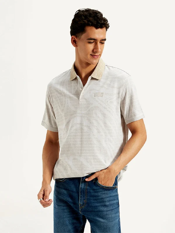 Men's Shirts with Raw-Edge HemlinesMen's Abstract Print Slim Fit Polo T-Shirt