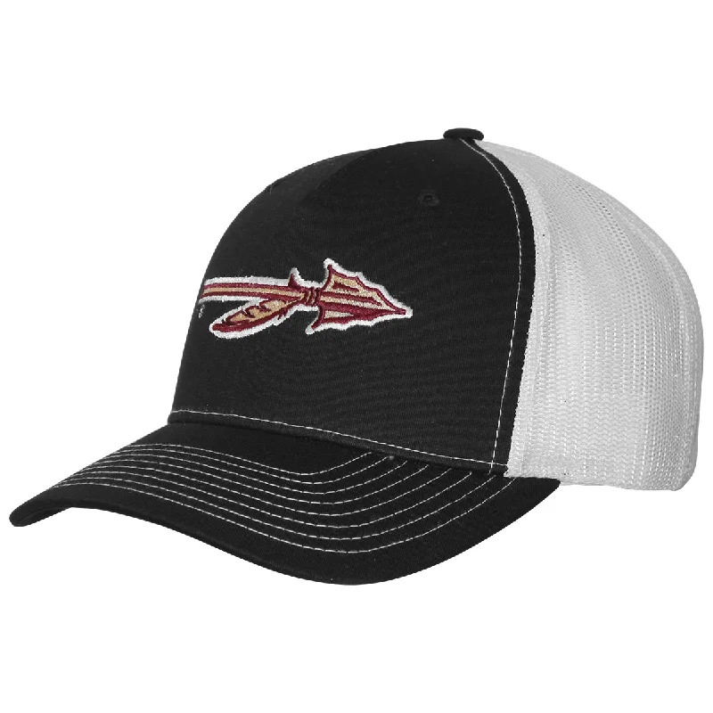 Oversized Fedora HatsRichardson Headwear Spear Logo Adjustable 5-panel Trucker Cap - Black/White