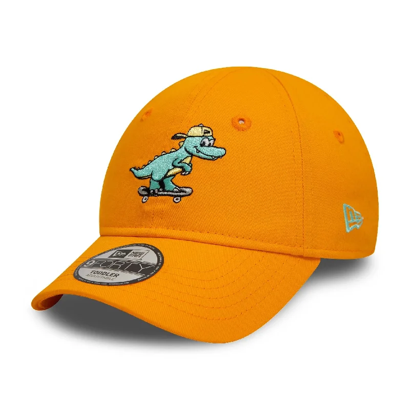 Designer Trucker HatsToddler New Era Dinosaur Bright Orange 9FORTY Adjustable Cap